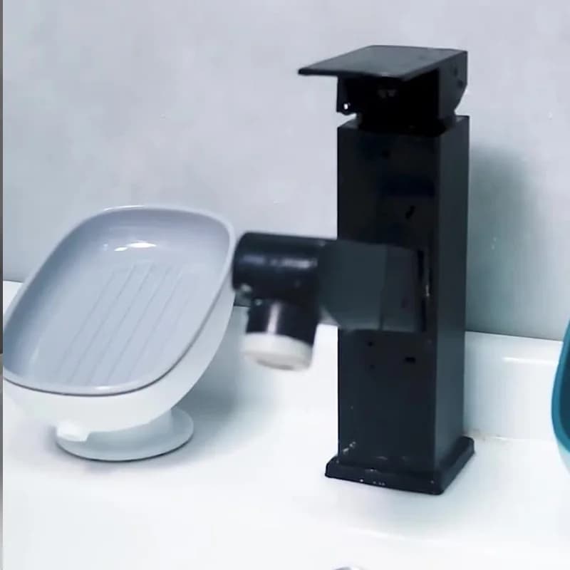 Tilted Soap Dish with Drainage Holes Non-Slip Base No-Drill Soap Holder for Bathroom Vanity RV & Travel