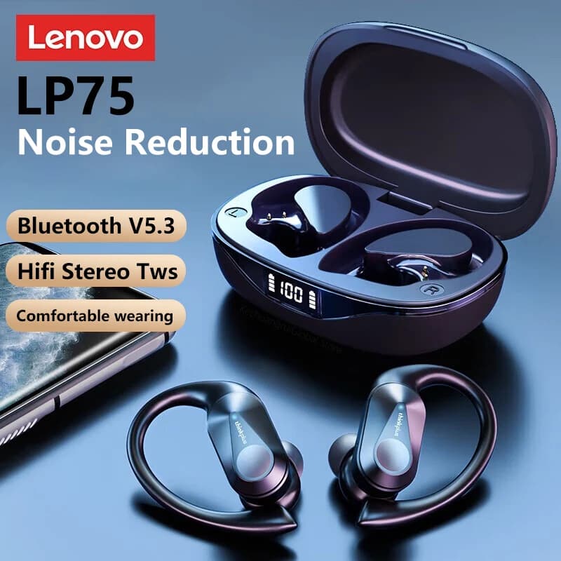 Lenovo LP75 TWS 블루투스 5.3 귀걸이 이어폰