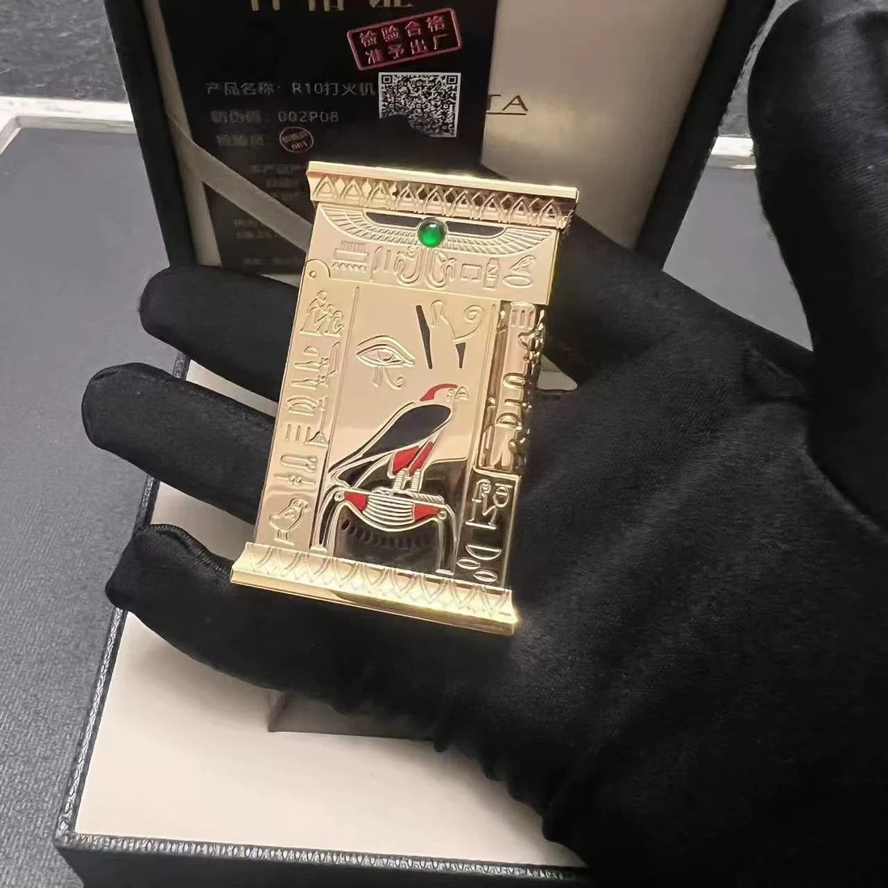 Internet Celebrity 2026 New R10 Pharaoh Brass Kerosiene Lighter Integrated Hollow Kerosiene Lighter Gift for Boyfriend Wholesale