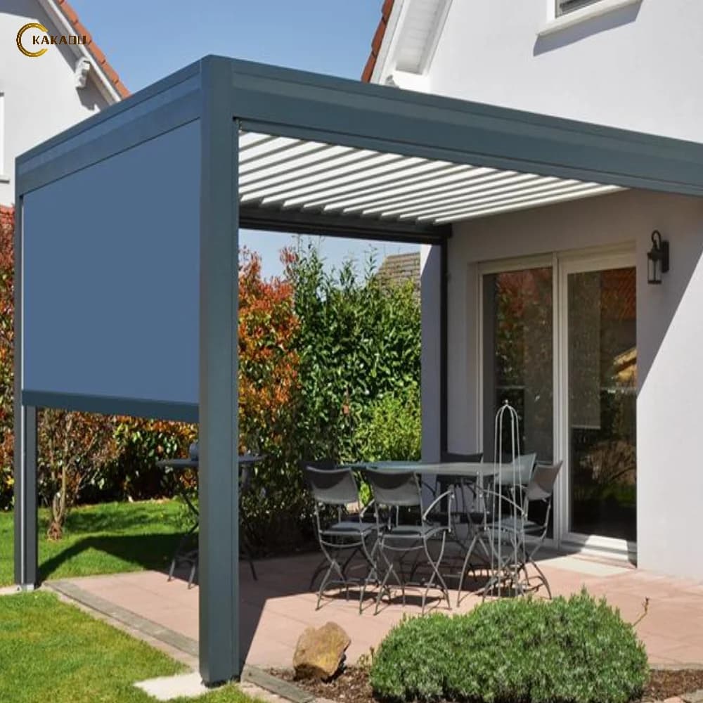 KAKADU Waterproof Powder Coated Aluminium Outdoor Pergola 3x3 3x4 Custom Motorized Shading Eco Friendly Easily Assembled