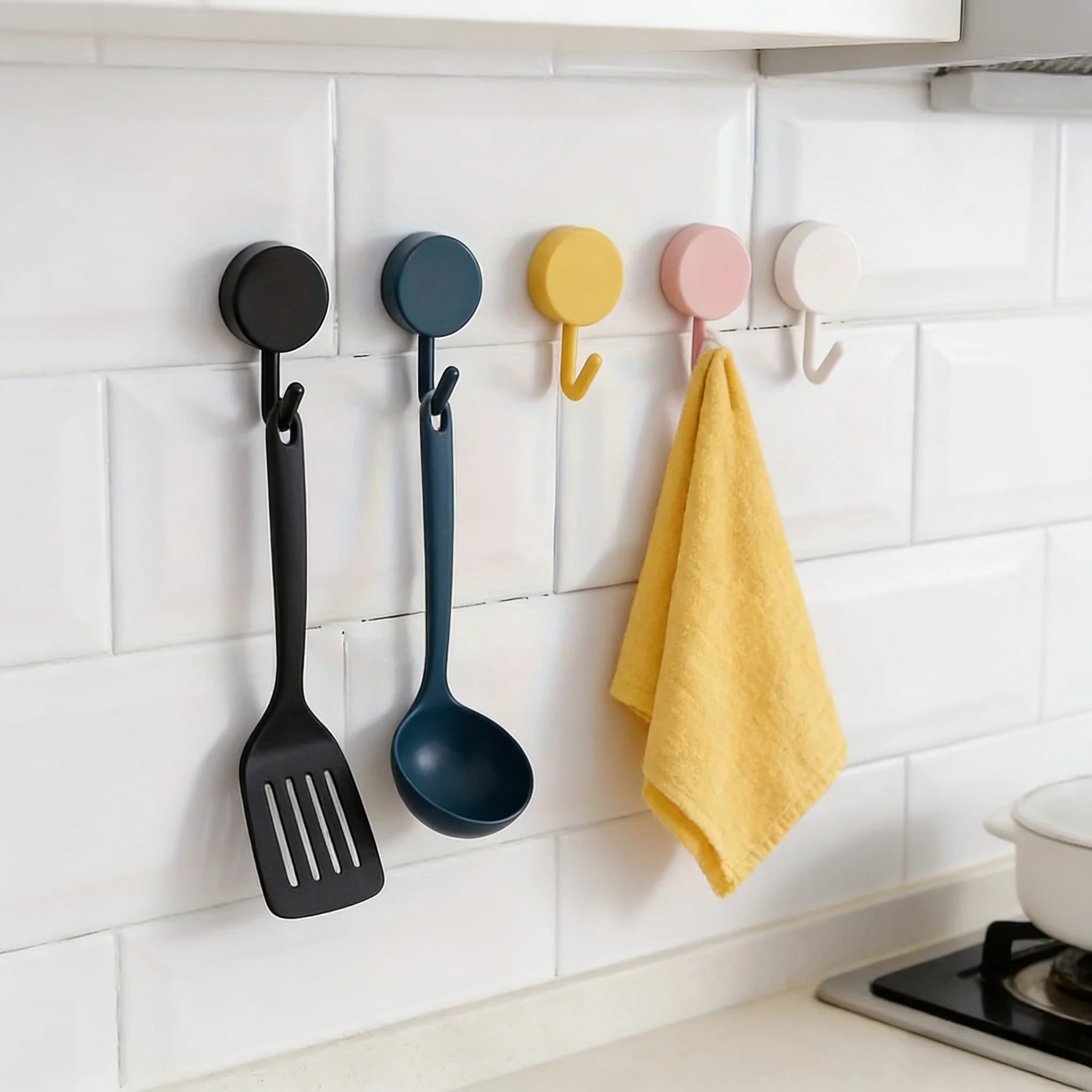 10-Pack Small Wall Hooks: Convenient & Space-Saving Command Hooks for Keys, Towels & Household Items.