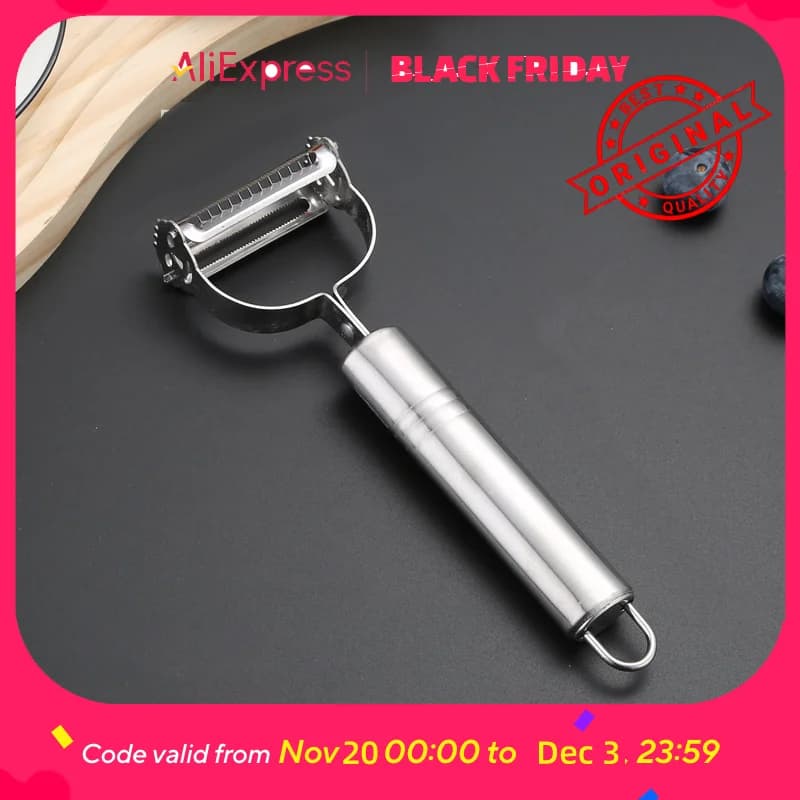 3-in-1 Stainless Steel Peeler Set - Vegetable Peeler, Julienne Slicer, Grater for Kitchen, Dishwasher Safe (Silver)​
