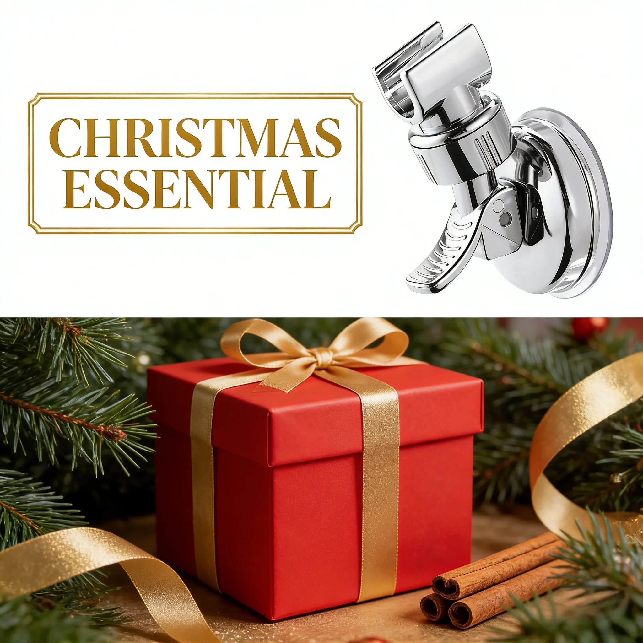 1-Piece Adjustable Shower Head Holder - Hands-Free Shower, Easy Installation, Perfect Bathroom Upgrade Gift for Holidays​