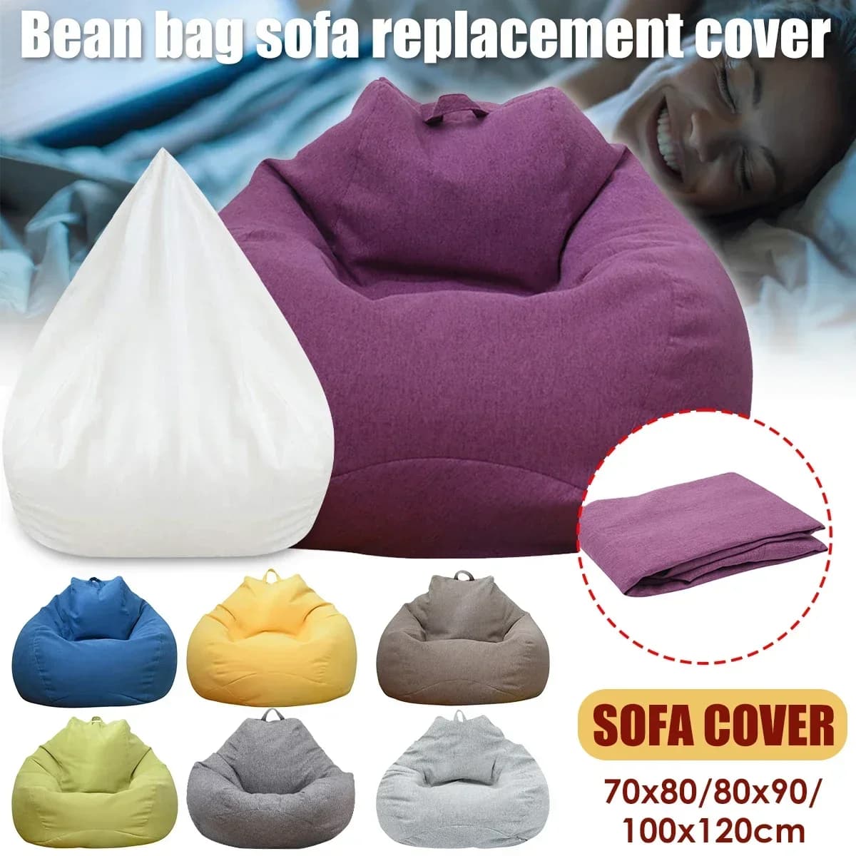 OTAUTAU 대형 콩 가방 의자 소파 커버 필러 없음 게으른 코너 좌석 Beanbag 소파 교체 소파 내부 라이너 판매