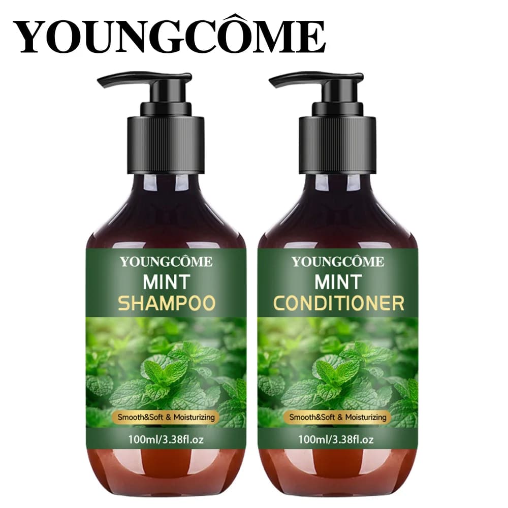 YOUNGCOME 페퍼민트 오일 샴푸 컨디셔너 세트 보습 남녀공용
