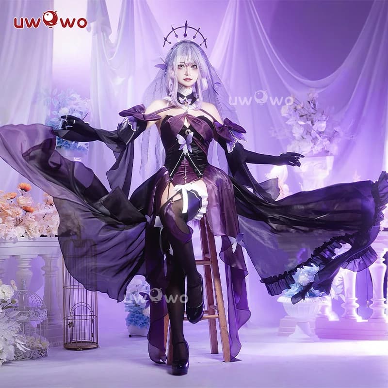 UWOWO 붕괴: 스타레일 카스토리스 신부 코스프레 의상 할로윈