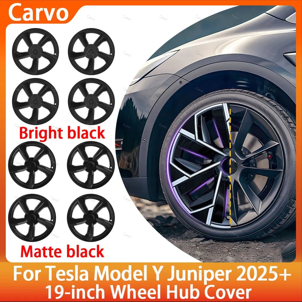 Hubcaps 19 Inch for Tesla Model Y Juniper 2025+ Performance Replacement Wheel Cover Automobile Hub Cap Full Rim Accessories 4PCS