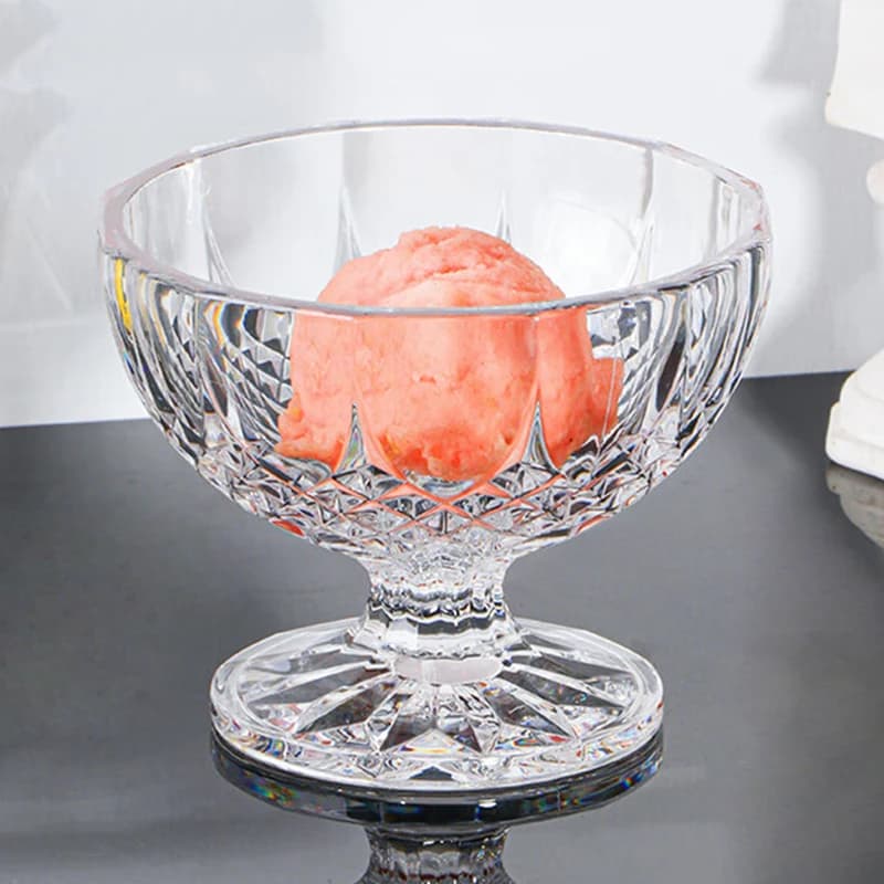 Creative Dessert Goblet Crystal Diamond Painting Cocktail Glass Household Ice Cream Thickened Juice Cups Suitable for Restaurant