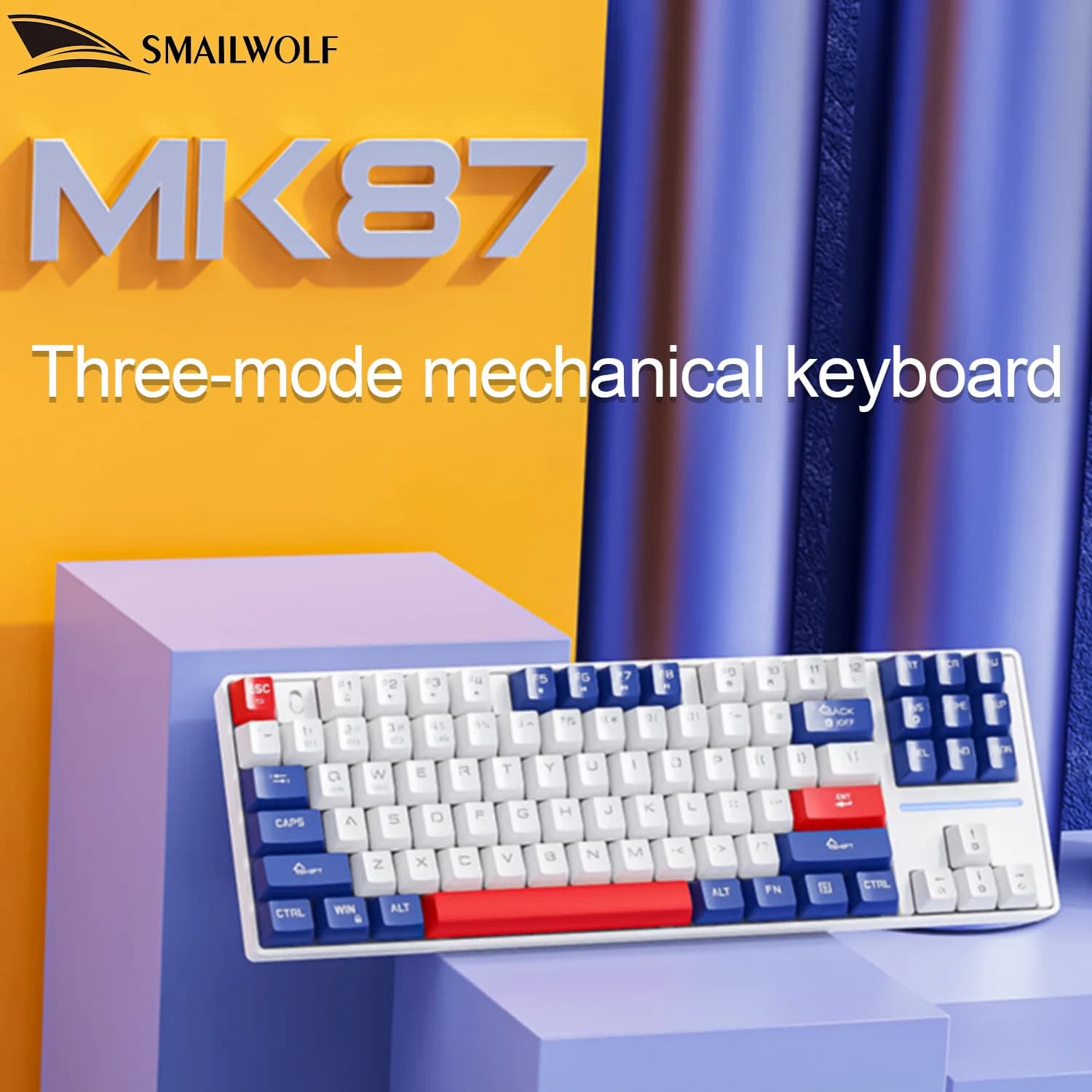 SMAILWOLF MK87 Bluetooth 무선 기계식 키보드 E-스포츠 게임 풀 키 핫 플러그 맞춤형 키보드
