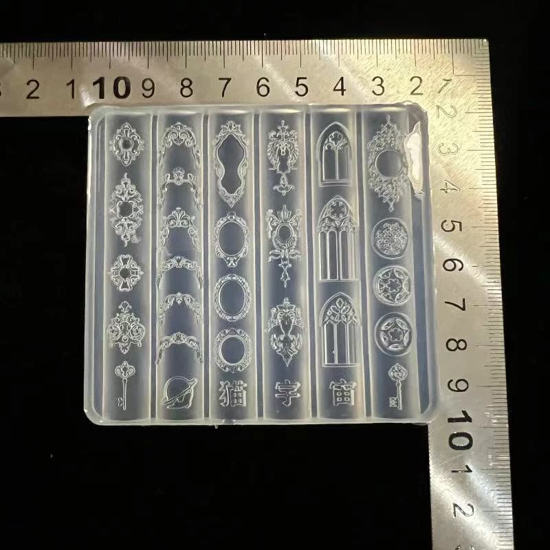 European Retro Pattern Collection Candle Holder 3D Silicone Nail Art Decoration Transparent Template DIY Design Nail Art Mold