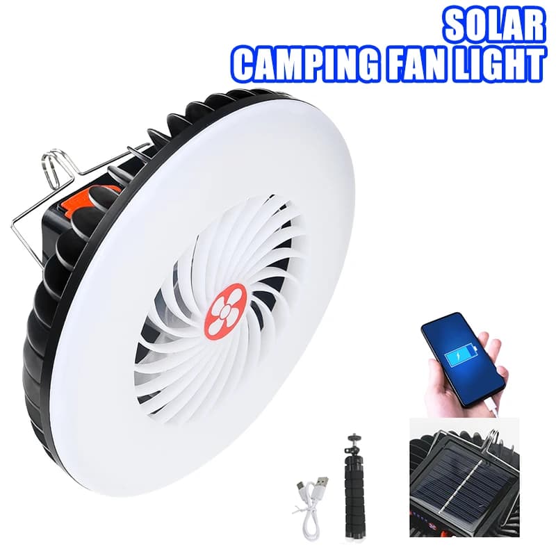 3in1 LED 선풍기 랜턴 캠핑 텐트 조명 USB 충전 휴대용 선풍기 등