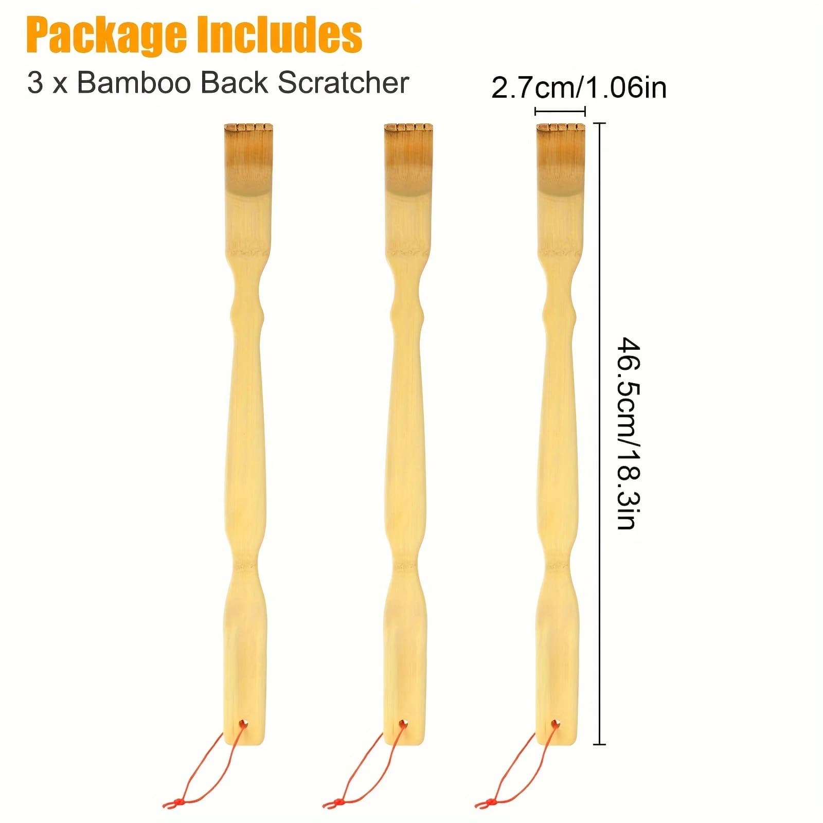 3-Count Traditional Bamboo Scratchers – Durable and Smooth Edges for Gentle and Effective Skin Care