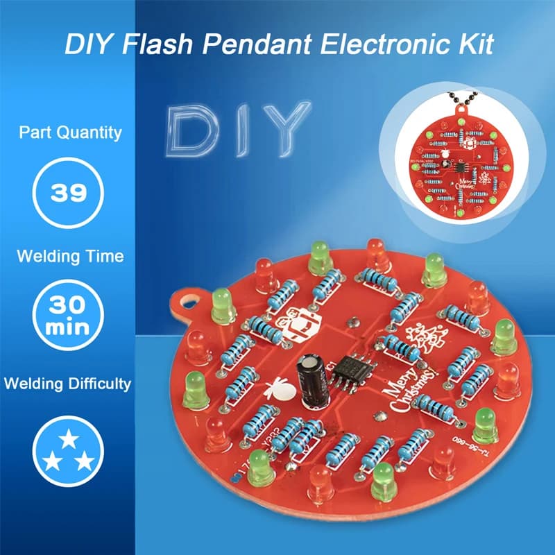 DIY LED 크리스마스 트리 장식 키트 NE555 깜박이는 빛 펜던트 PCB 회로 용접 연습 키트 LED 램프 펜던트 장식