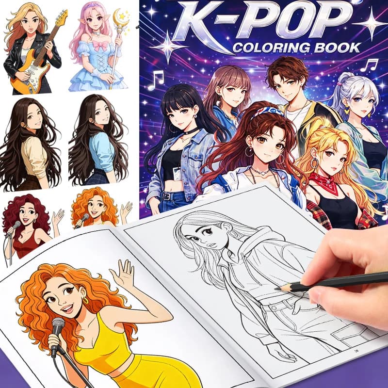 K-POP 아이돌 컬러링북 32페이지 셀럽 화보 컬러링