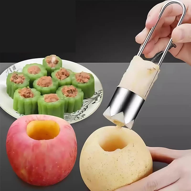 Stainless Steel Fruit Core Remover Apple Pear Bell Peppers Pitter Extractor Tool Versatile Vegetable Core Puller Kitchen Gadgets