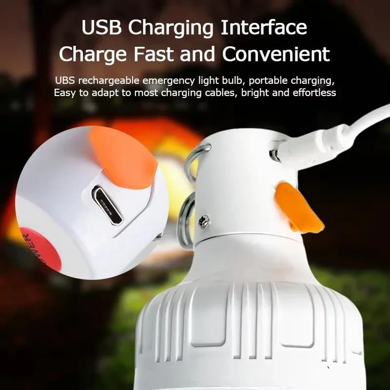 휴대용 충전식 LED 캠핑 랜턴 고리형 밝기조절 텐트 USB 조명