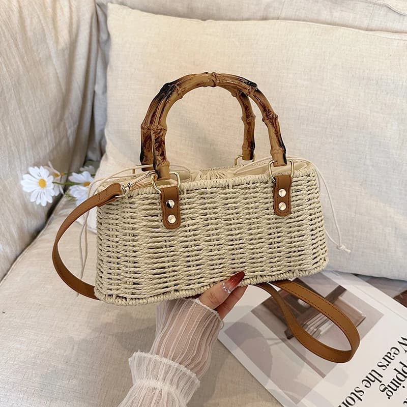 New in trended woman straw bag female crossbody shoulder bag for women 2026 handmade rattan woven bags summer straw beach bags