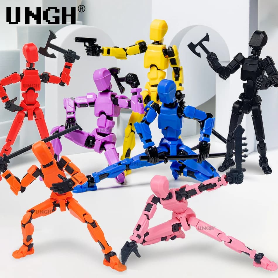 UNGH 다중 관절 이동식 로봇 3D 인쇄 마네킹 장난감 13 액션 피규어 전신 이동식 로봇 장난감 어린이를위한 선물