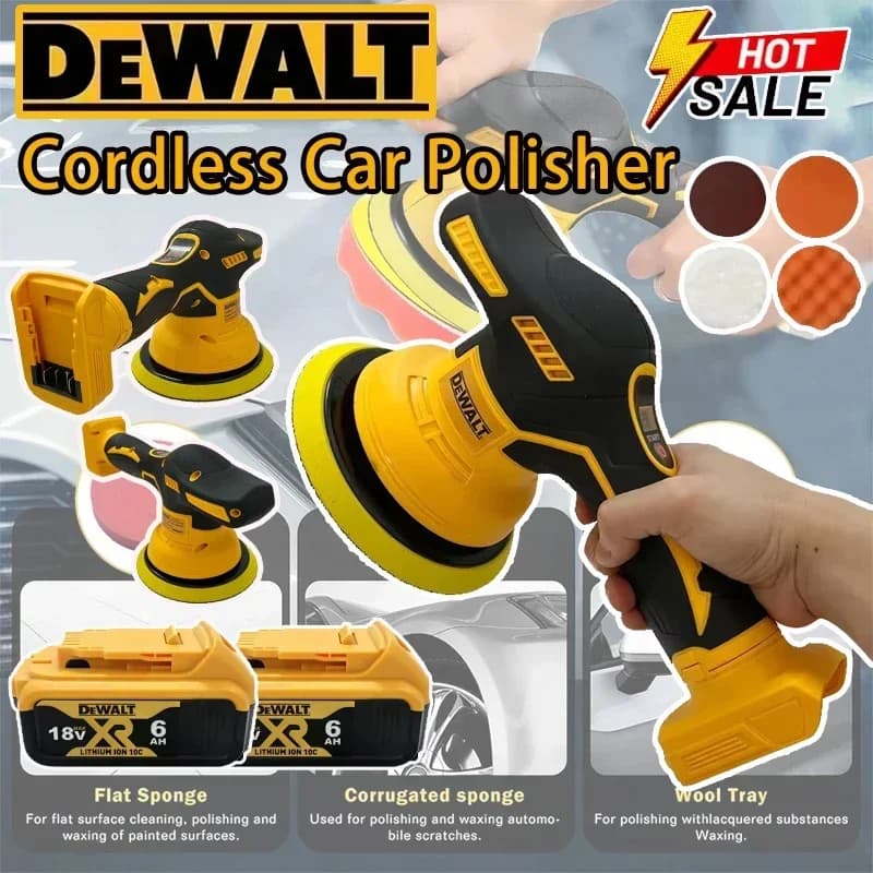 Dewalt 8 Gears Digital Display Cordless Car Polisher Electric Polisher Auto Car Waxing Polishing Machine For Dewalt 20V Battery