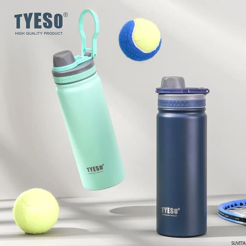 TYESO 진공 플라스크 스테인레스 스틸 보온병 물병 텀블러 음료 용기, 냉온 보온 커피 머그잔, 530 ml, 750ml