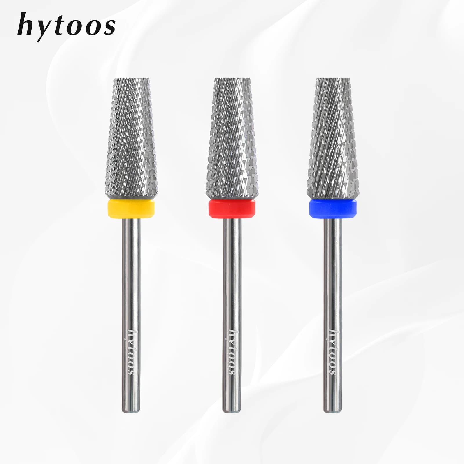 HYTOOS 5in1 플랫탑 테이퍼 네일 드릴비트 카바이드 젤 제거 매니큐어