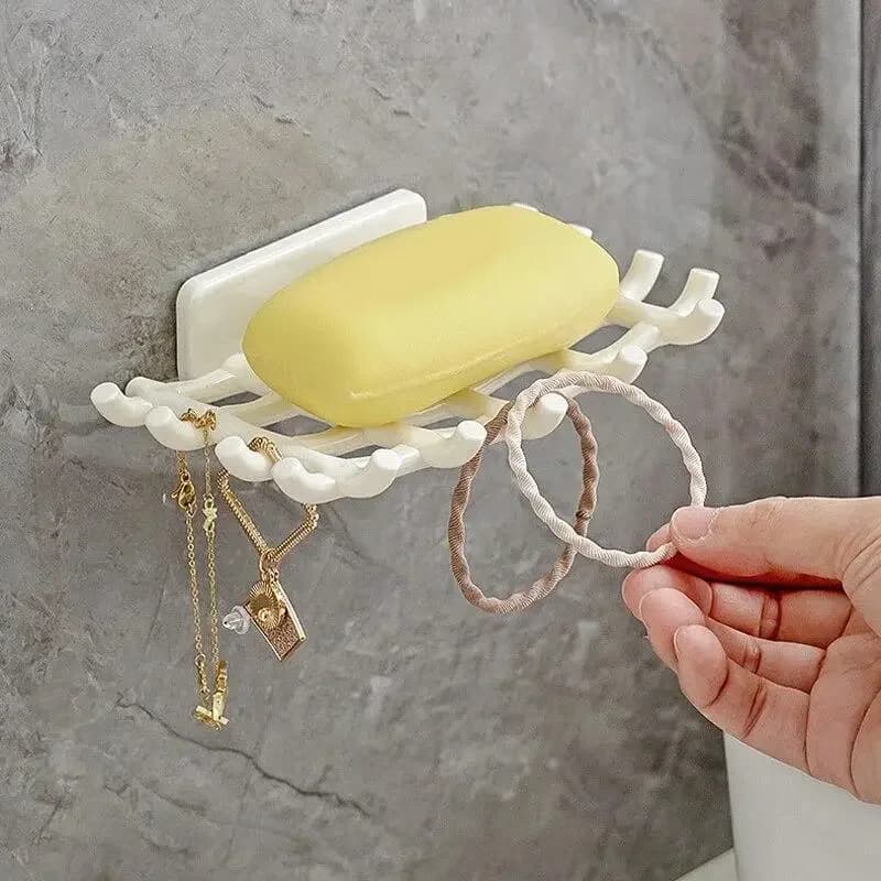 Bathroom Soap Storage Rack Basket Rack Kitchen Sponge Storage Shelf Wall Soap Dish Holder Aluminum Self-adhesive Soap Box