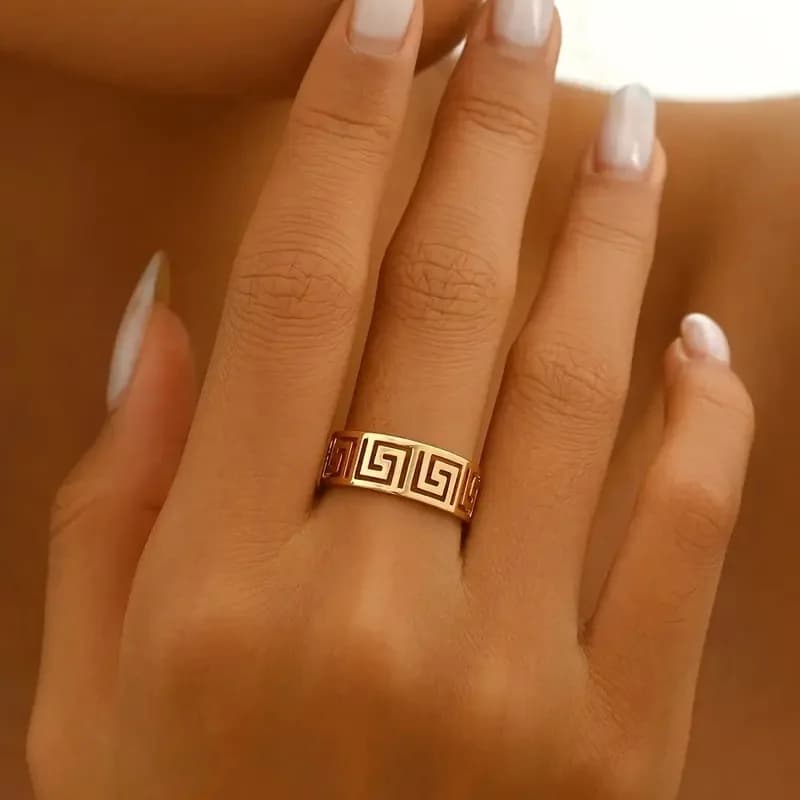 1pc Easy Design Classic Fashion Retro Minimalist Light Luxury Women'S Open Adjustable Ring
