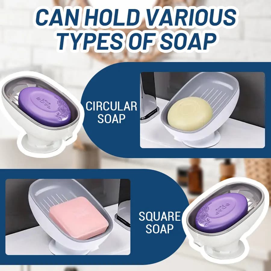 in-1 Soap Dish with Drain Spout – Bathroom Kitchen Sink Organizer for Soap, Sponges & Scrubbers – Durable & Space-Saving