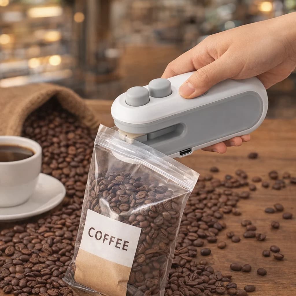 Mini Portable One-Second Sealing! Hand Press Sealer Food-Grade Sealing Fresh-Keeping Snack Plastic Bag Sealer Gadget