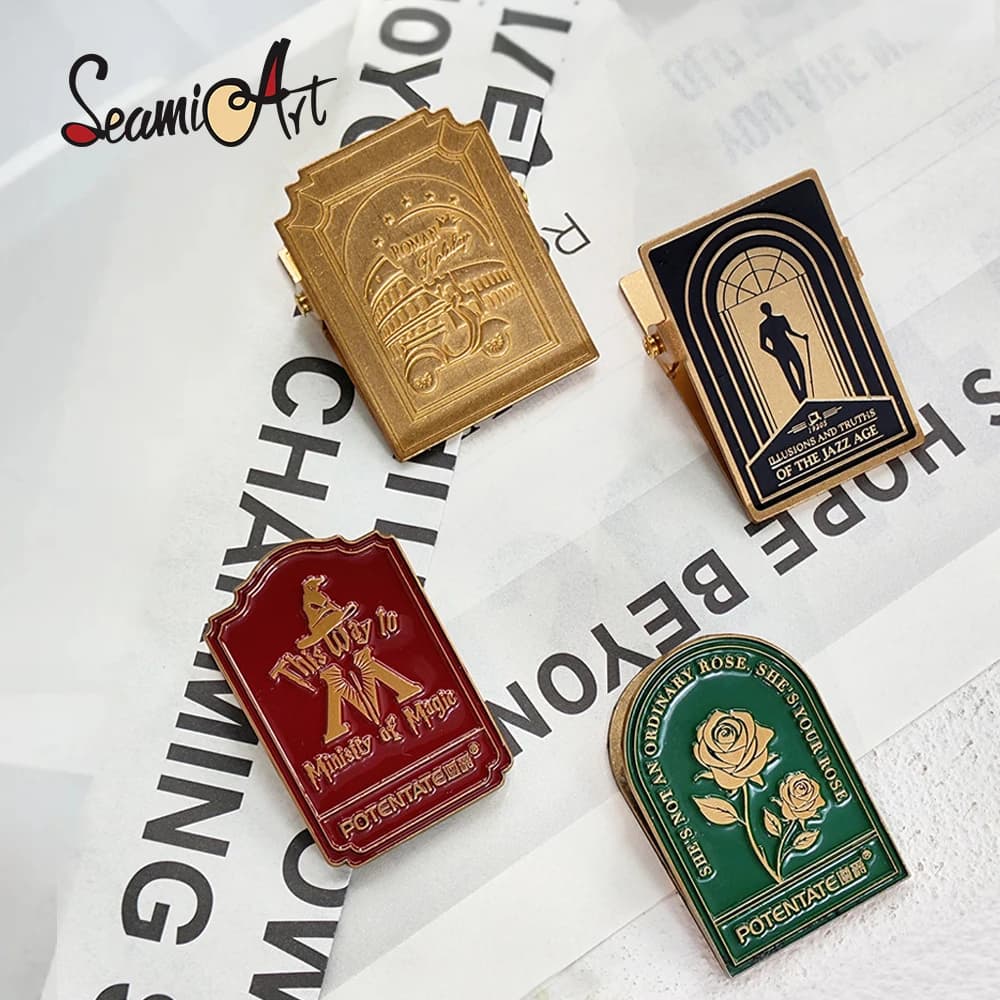 SeamiArt 레트로 여행 클립 메탈 레터 클립 티켓 폴더 다이어리 고정 클립 1개