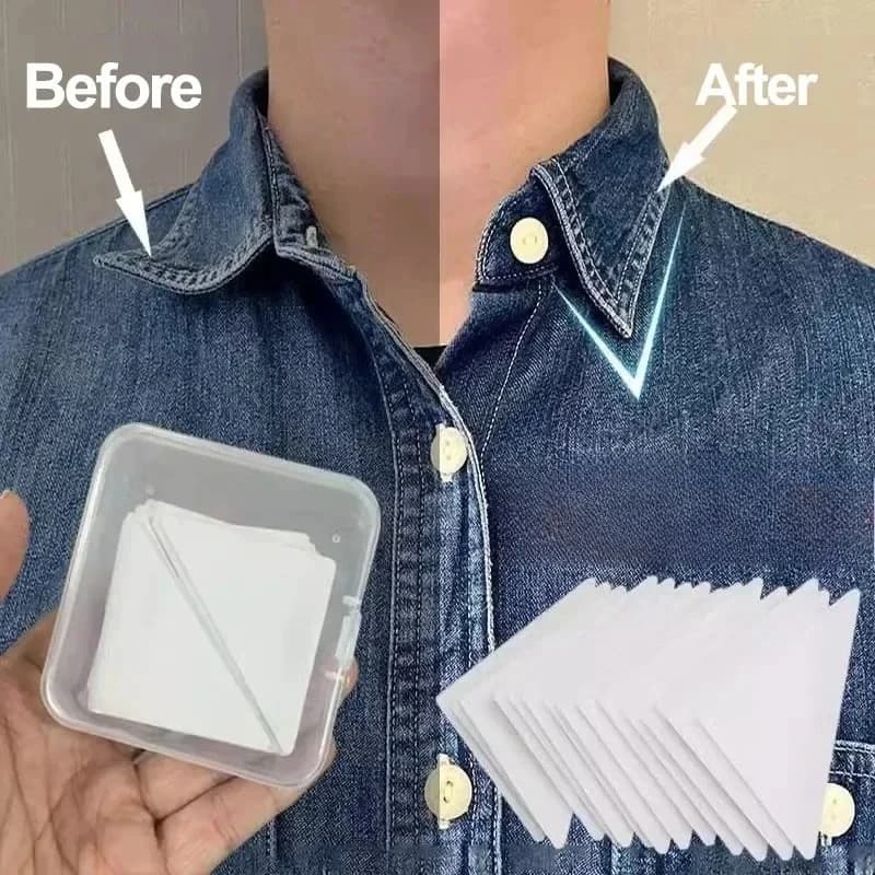 Shirt Polo Shirt Collar Paste Collar Shape Paste Triangle Collar Brace Without Curling Fixed Paste Collar Shape Paste