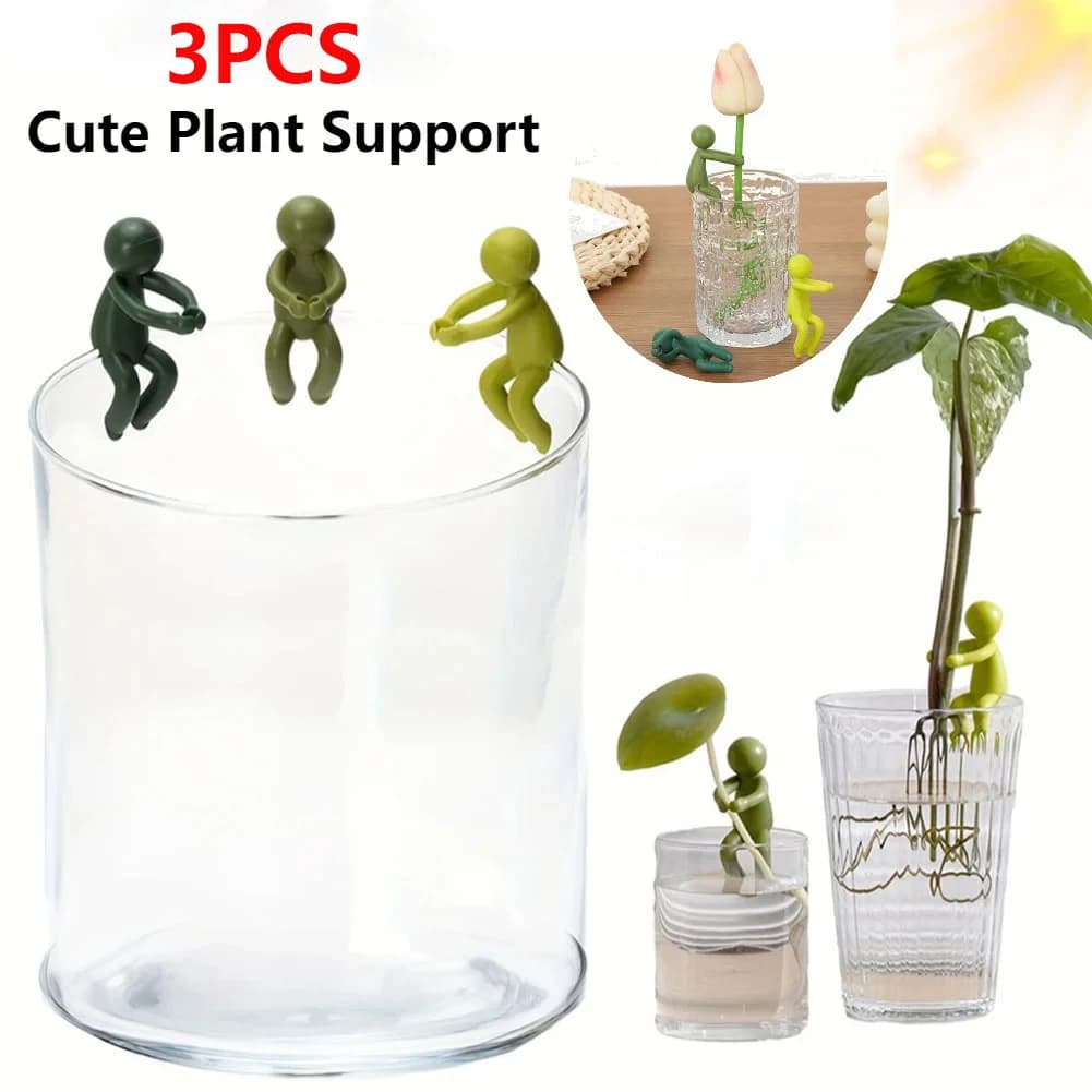3PCS Cute Plant Stand Plastic Plant Support Pile Greenhouse Arrangement Fixed Rod Indoor Flower Plant Vine Climbing Bracket