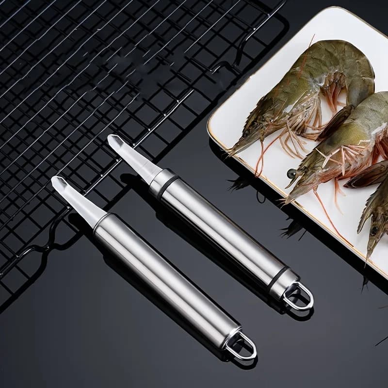 1Pc Stainless Steel Shrimp Peeler Deveiner Tool Shrimp Back Opener & Fruit Pitter Remover Kitchen Gadget for Seafood