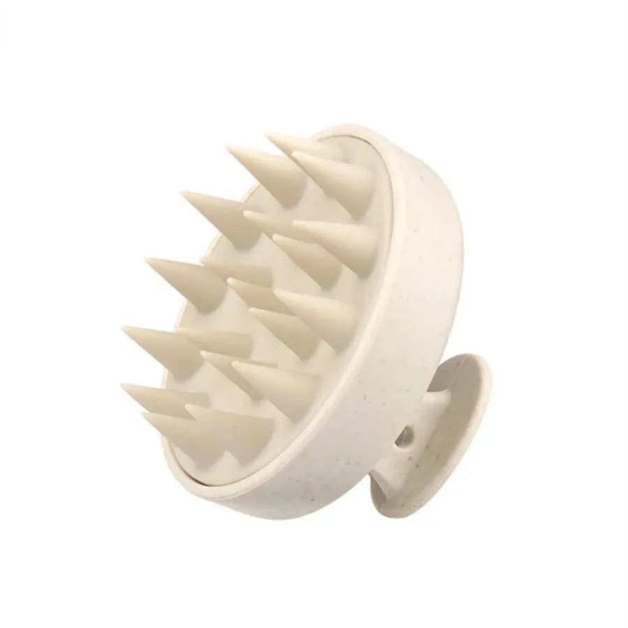Scalp Massager Brush, Silicone Bristles Wheat Straw Handle, Wet/Dry Hair Wash Scrubber, Deep Clean & Relaxing
