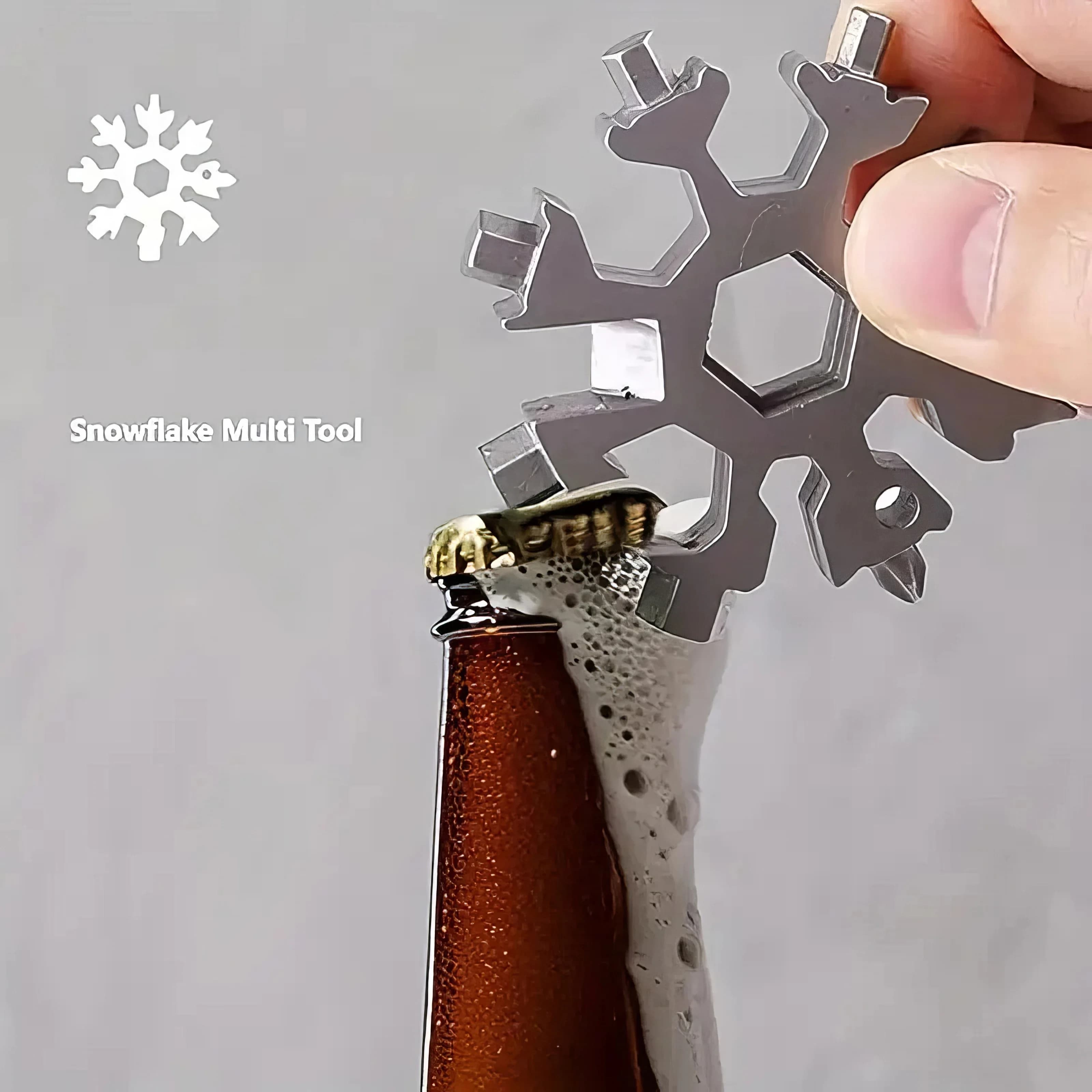 1 Snowflake Multifunctional Tool Silver, Flat Head Screwdriver Kit, Cool Small Tool, Suitable for DIY Enthusiasts, Men's Gift