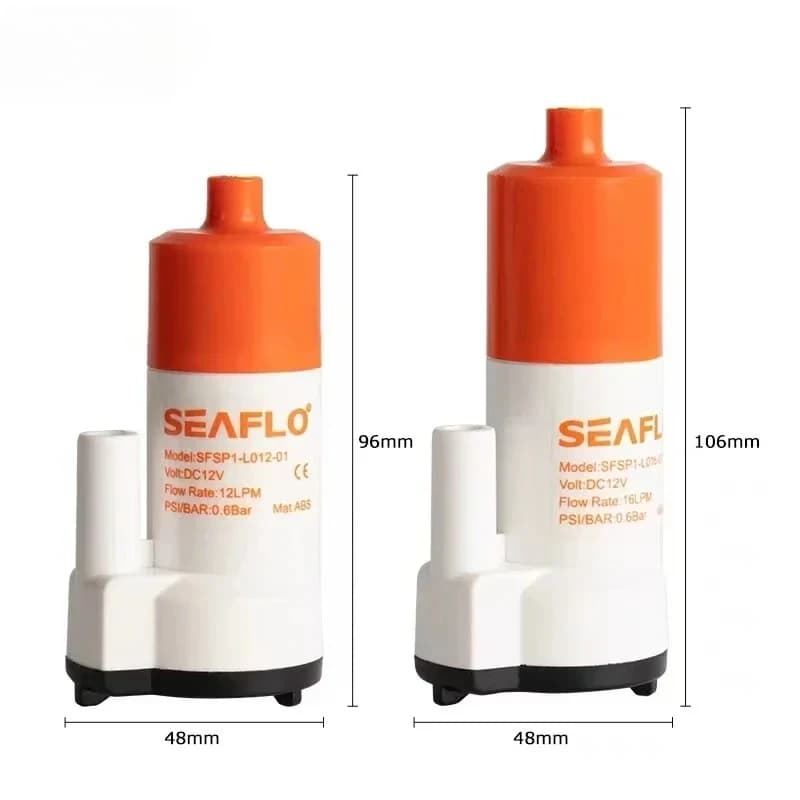 SEAFLO 12V Mini Low Voltage Submersible Pump 12/16LPM Bilge Pump