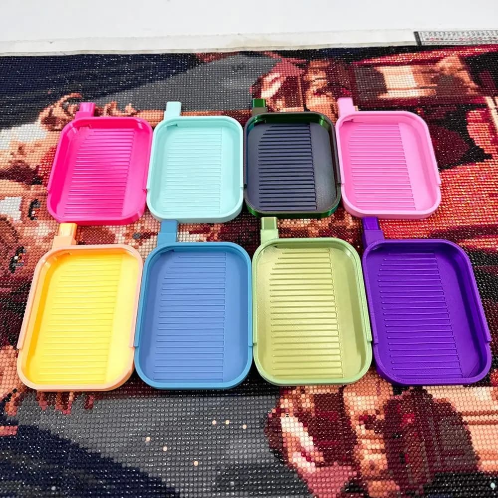 DIY Craft Large Diamond Painting Tray Embroidery Large Capacity Drill Storage Tray Beading Plates With Cover