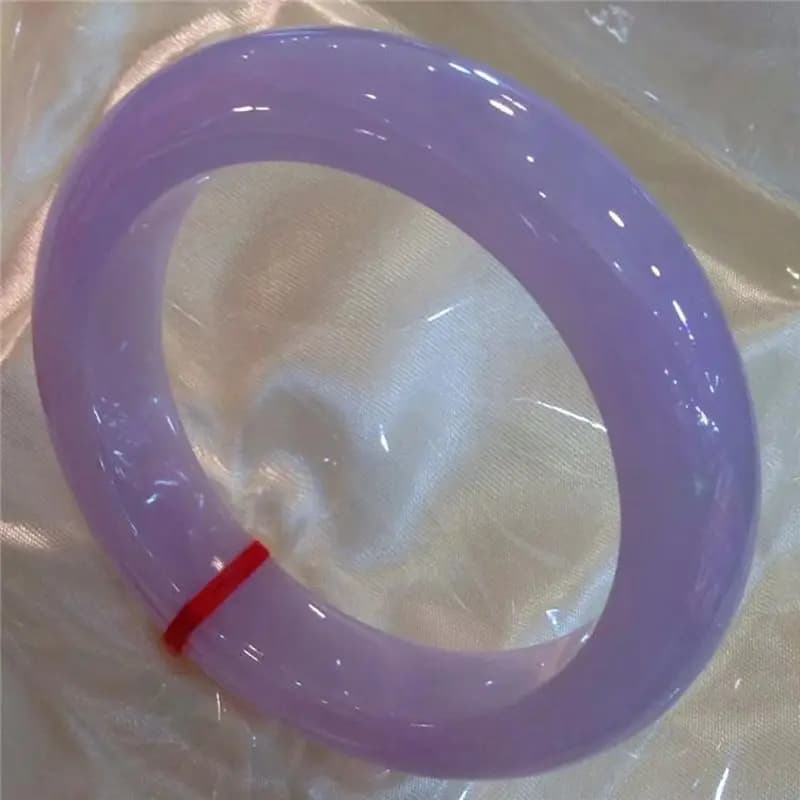 Violet Ice Type Natural Spring Color Round Bracelet Jade Stone