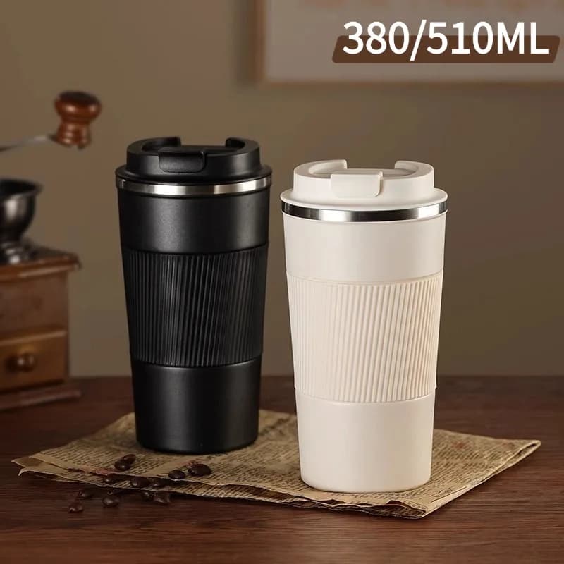 304 스테인레스 500ml 강철 진공 절연 물병 안티 슬립 커피 머그잔 열 머그잔 휴대용 병 사무실 선물 세트