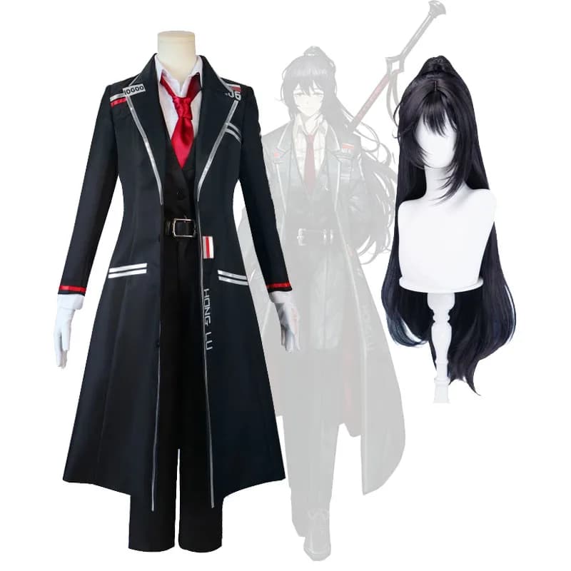 Games LCB Hong Lu Cosplay Costume Limbus Company NO.6 Black Uniform Suit Limbus Bus Hong Lu's Wigs Headgear Halloween Costumes