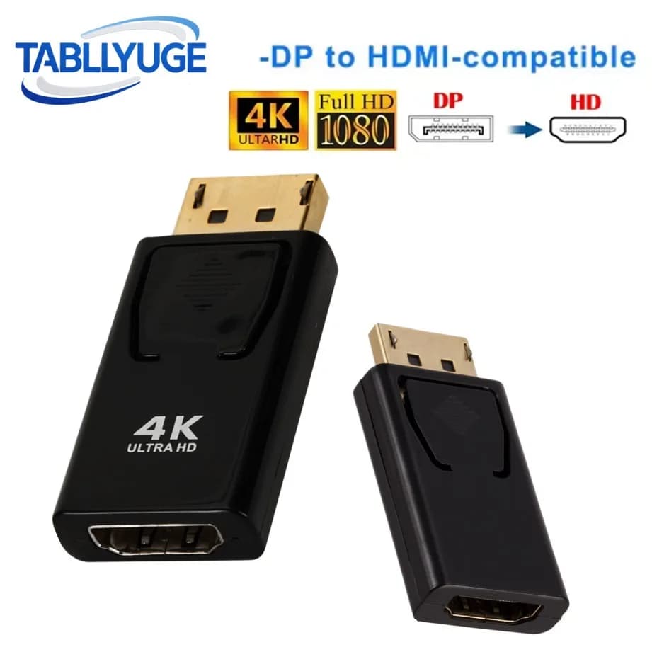 DisplayPort-HDMI 호환 어댑터 4K/1080P DP-HDMI 어댑터 PC 노트북 프로젝터 용 남성-여성 비디오 오디오 변환기