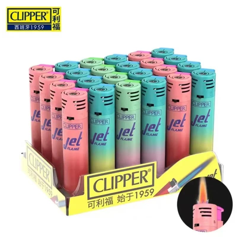 Clipper Metal Macaron Jet Gas Lighter Outdoor Windproof Portable Turbo Torch Lighter for Men's Gift Cigarette Accessories