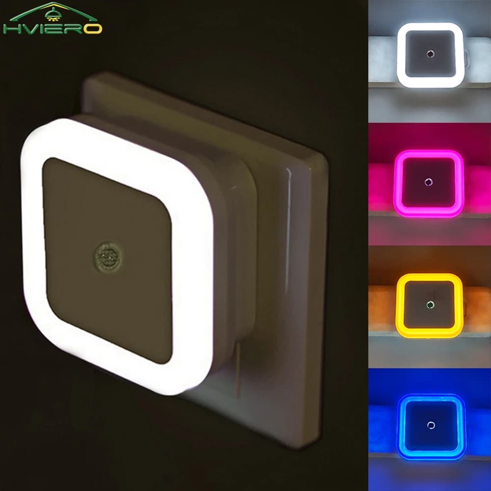 LED 무선 센서 야간등 1/2/4개 EU/US 플러그 미니 사각 아기방 거실 복도등