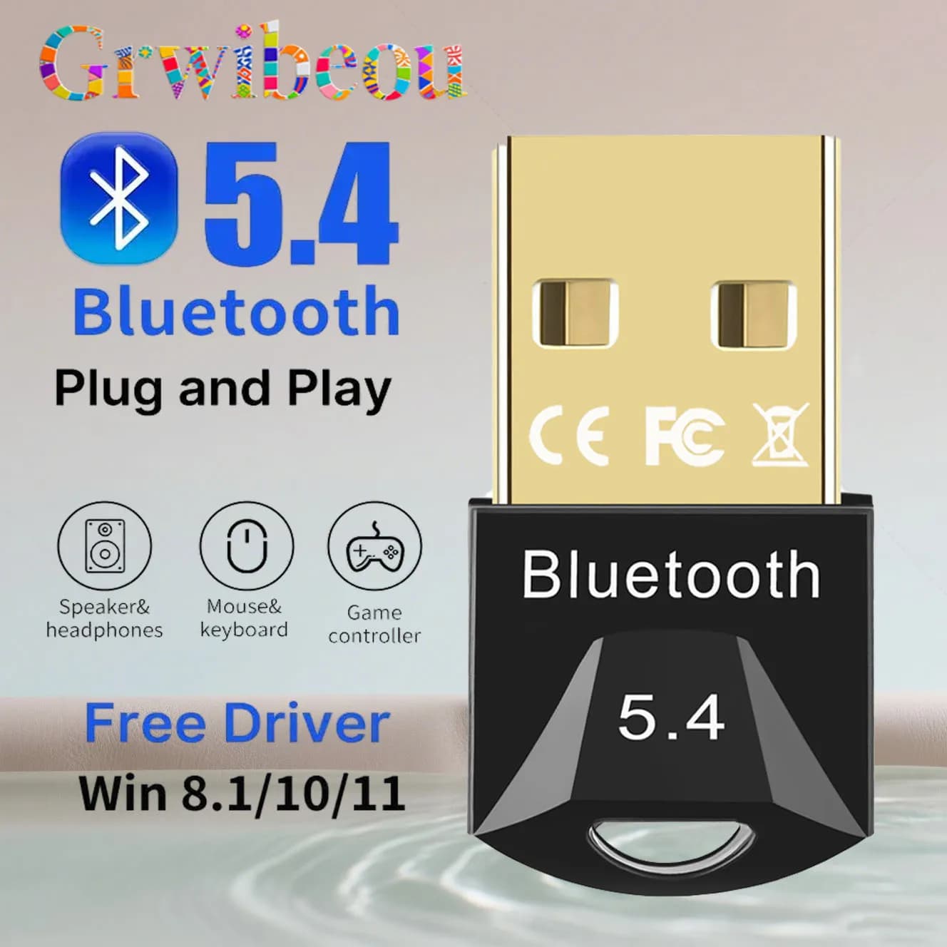 PC용 USB 블루투스 어댑터 USB 블루투스 5.4/5.3/5.1/5.0 동글 수신기 스피커 마우스 키보드 음악 오디오 송신기