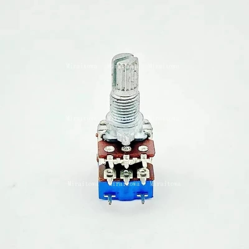 10PCS R12 type - Switched dual potentiometer B20K computer speaker volume switch potentiometer with 15mm shaft length