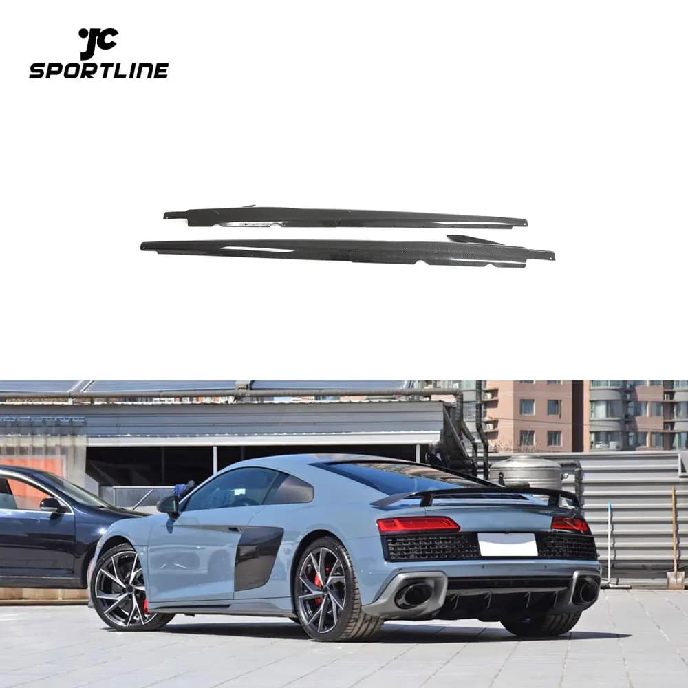 드라이 카본파이버 R8 V10 사이드 스커트 윙렛 아우디 R8 V10 2023
