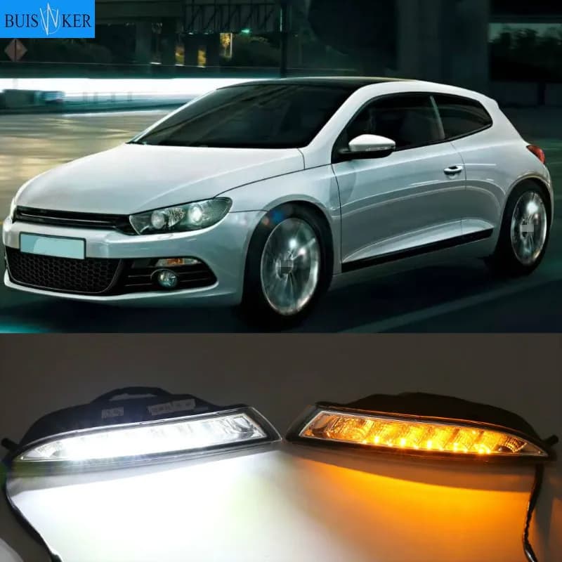 폭스바겐 시로코 2008-2013 노란색 방향지시등 릴레이 방수 12V LED DRL