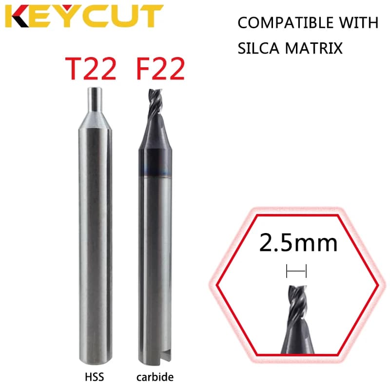 Silca F22 2.5mm 커터 및 T22 트레이서 SILCA MATRIX 키 복제기 호환 열쇠공구