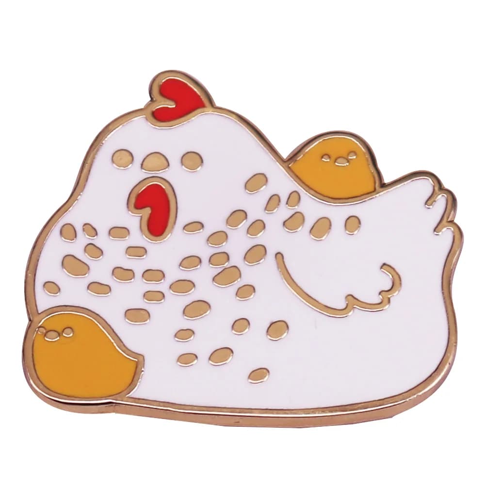 병아리와 엄마닭 에나멜 핀 동물 뱃지 어버이날 선물