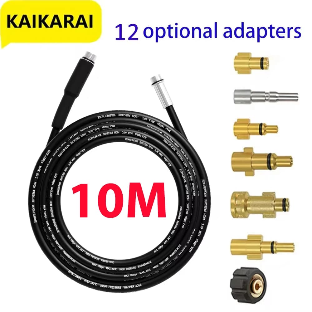 10M 고압세척기 하수구 청소 호스 키트 회전 노즐 Karcher Bosch